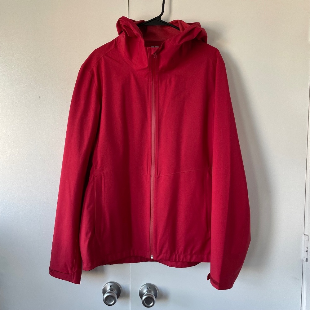 Red Uniqlo Men's Raincoat